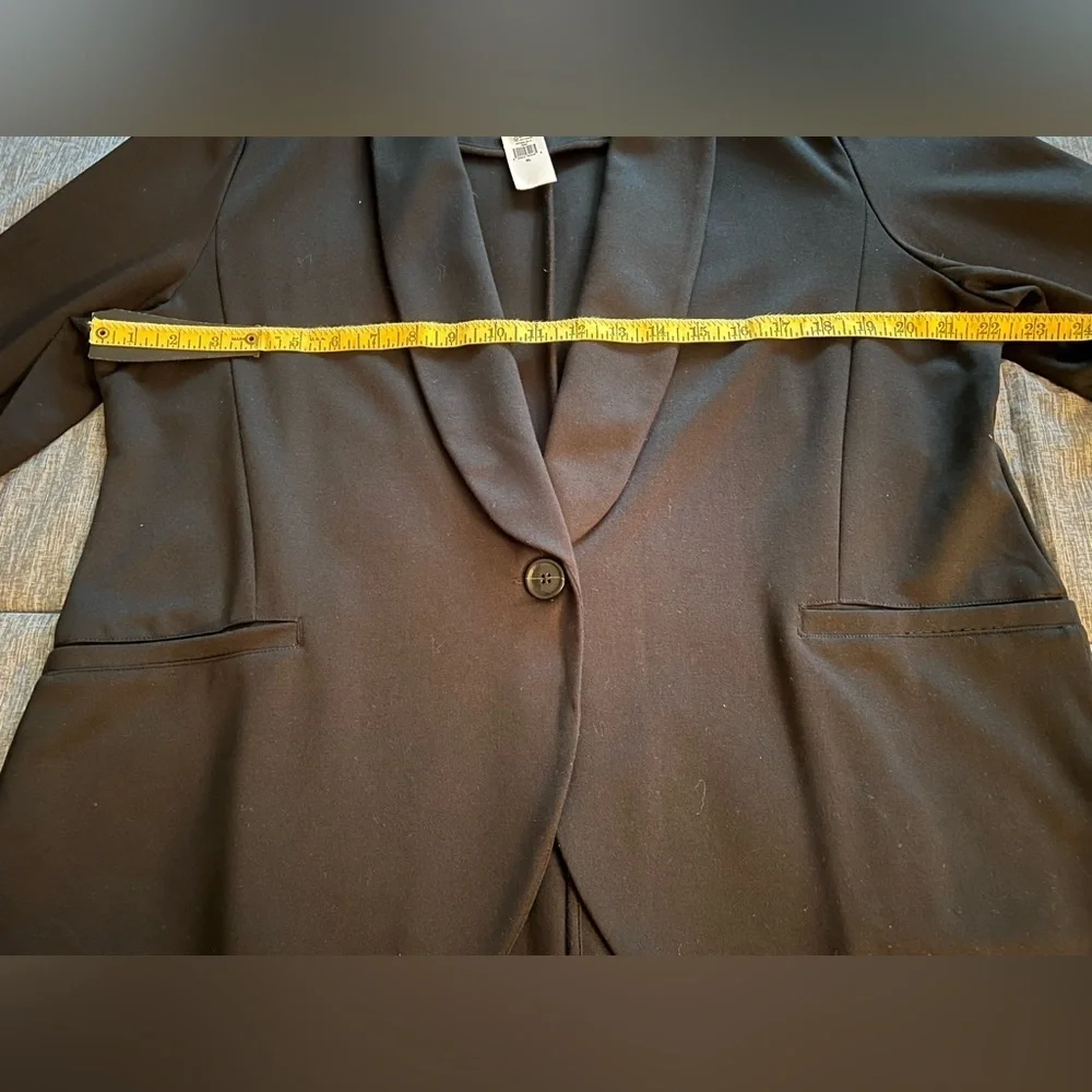 NEW Banana Republic Black Slim Shawl Collar Knit Blazer Sz XL Stretch Workwear - Picture 10 of 13